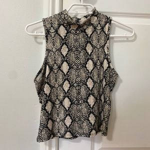 Cropped snakeskin tank